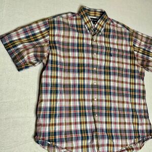 Ralph Lauren Blake Short Sleeve Plaid Button Down Shirt Men's XL 100 Cotton